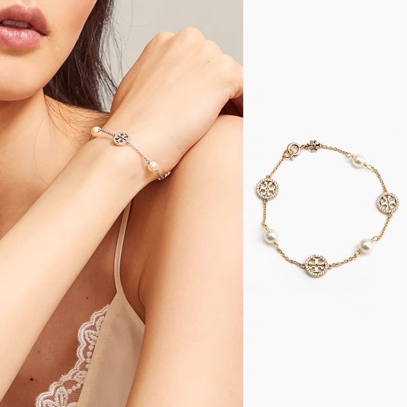 Tory Burch Gold Gemstones Circle Bracelet - Picture 12 of 16